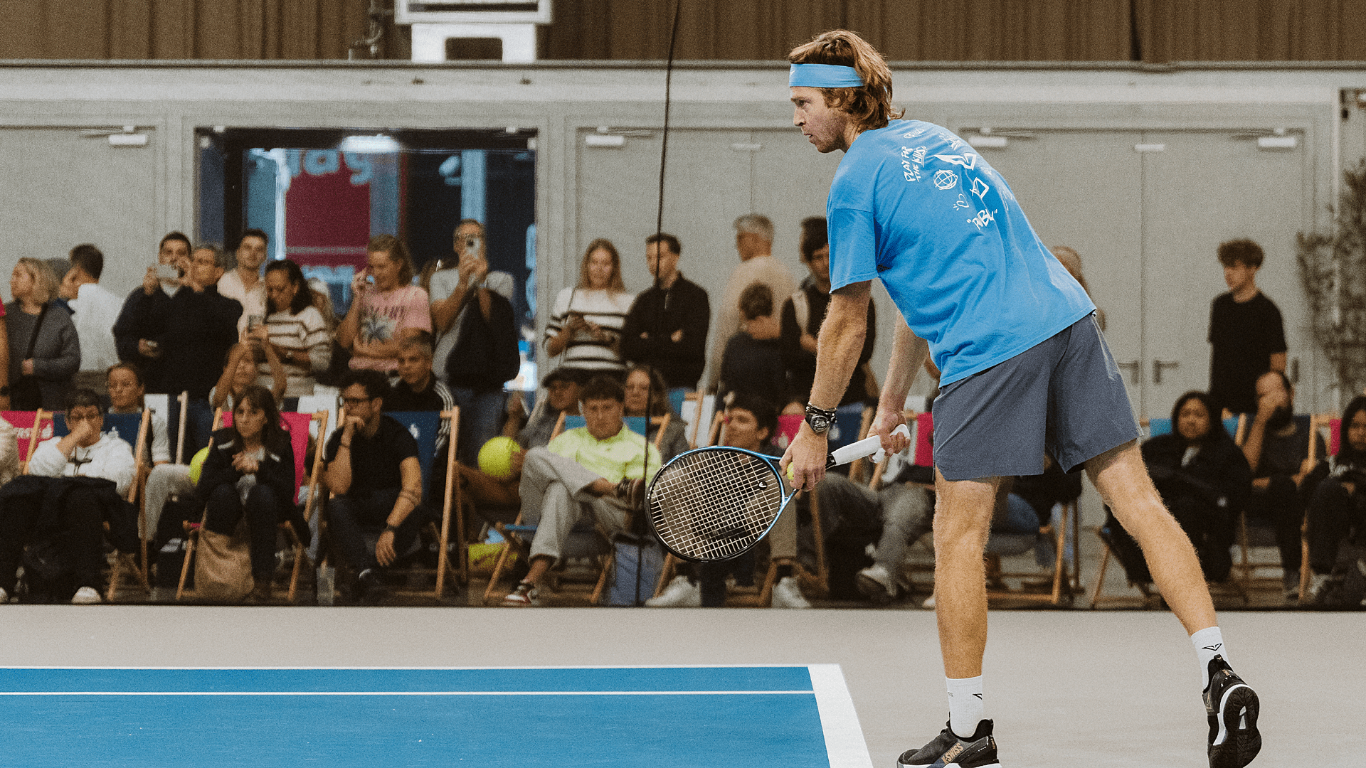 Andrey Rublev beim Training in der Marx Halle