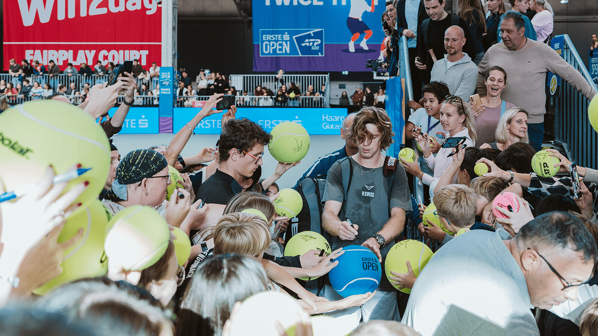 Andrey Rublev after practice at the Marx Halle